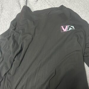 RVCA Black Crewneck Tee with White Interior Print